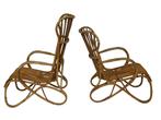 Set van twee Belse 8 model Rotan stoelen Dirk van Sliedregt, Huis en Inrichting, Stoelen, Gebruikt, Twee, Bruin, Vintage