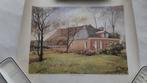 Poster van Leo Vierhout. Boerderij Garijp Friesland. 5,00., Ophalen of Verzenden, Zo goed als nieuw, Gebouw, Voor 1940