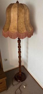 Vintage vloerlamp kap leder top staat schemerlamp retro, Ophalen of Verzenden, 150 tot 200 cm