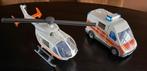 Playmobil ambulance werkend en helikopter, Ophalen of Verzenden