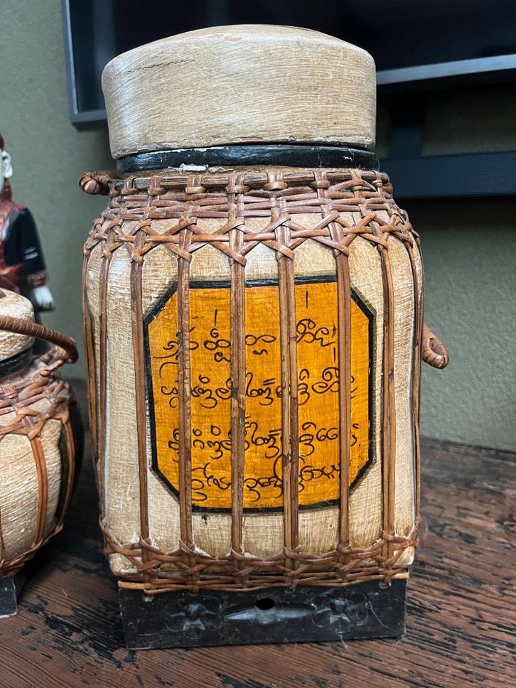 Indiase rijst pot India mand oosters, Huis en Inrichting, Woonaccessoires | Schalen en Manden, Gebruikt, Mand, Overige vormen