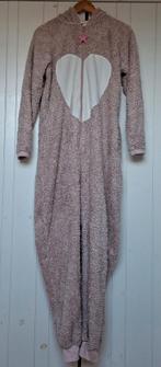 Leuke beige uil onesie pyjama - Maat M, Ophalen of Verzenden, Gedragen, Maat 38/40 (M)