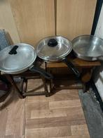 Braad pannen, Huis en Inrichting, Ophalen, Zo goed als nieuw, Rvs, Pannenset