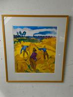 Koppermaandagprent Jan Altink Hooiende Boeren, Antiek en Kunst, Kunst | Litho's en Zeefdrukken, Ophalen of Verzenden