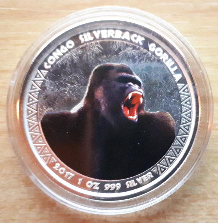 Congo, 5000 Francs 2017 - 1 Oz. puur zilver, Postzegels en Munten, Munten | Afrika, Losse munt, Overige landen, Zilver, Ophalen of Verzenden