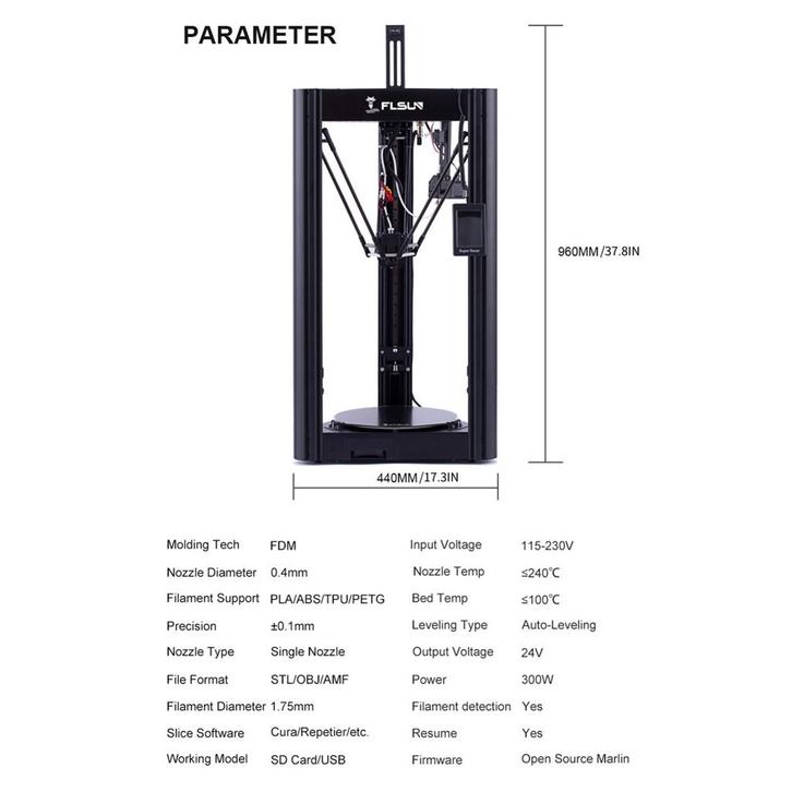 Flsun SR 3D Printer - Snelle Delta Printer!, Computers en Software, 3D Printers, Ophalen