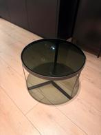 Klein, rond bijzettafeltje met glazen blad, Huis en Inrichting, Tafels | Bijzettafels, Ophalen, Minder dan 45 cm, Minder dan 55 cm