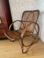 Vintage rotan stoel - bruin, Ophalen, Gebruikt, Bruin, Riet of Rotan