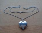 zilveren ketting met groot hart hanger [1020], Met hanger, Verzenden, Zo goed als nieuw, Zilver