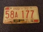 Kentekenplaat Licenseplate Indiana 1970 1971 USA, Verzenden, Gebruikt, Auto's
