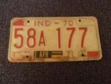 Kentekenplaat Licenseplate Indiana 1970 1971 USA beschikbaar voor biedingen