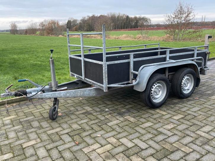 Hapert tandemasser bakwagen aanhanger 250x130cm 1350KG MARGE, Auto diversen, Aanhangers en Bagagewagens, Zo goed als nieuw, Ophalen