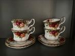 Royal Albert old country rose. Set van 4 thee kop en schotel, Ophalen of Verzenden