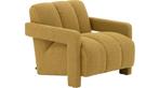 Goossens ‘You’ fauteuil stoel boucle mosterdgeel - z.g.a.n., Huis en Inrichting, Banken | Sofa's en Chaises Longues, Ophalen, Eenpersoons