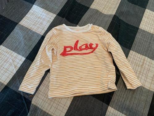 oranje/witte shirtje van de Hema. Maat 56, Kinderen en Baby's, Babykleding | Maat 56, Zo goed als nieuw, Meisje, Shirtje of Longsleeve