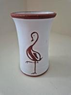 Vintage vaas met ooievaar, Ophalen of Verzenden