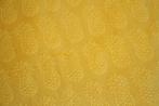 Coupon polyester Gordijn stof Oker geel ananas velours #3911, 120 cm of meer, Geel, Ophalen of Verzenden, Katoen