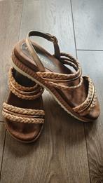 Superleuke beige/gouden Lazamani sandaaltjes, maat 37, Beige, Lazamani, Zo goed als nieuw, Sandalen of Muiltjes