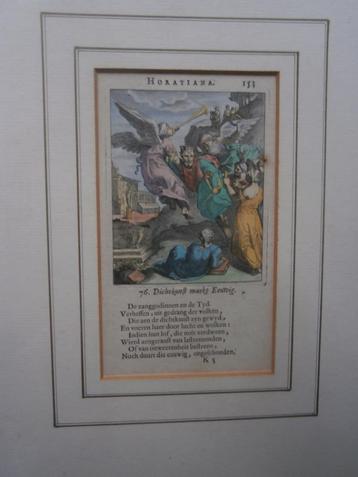 Hortiana (Dichter) Mooie kleurengravure met gedicht beschikbaar voor biedingen