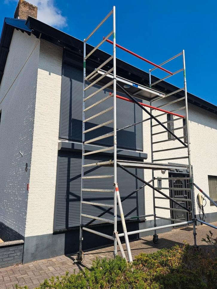 Stevige rolsteiger te huur. Werkhoogte 6,5 mtr., Doe-het-zelf en Verbouw, Steigers, Gebruikt, Rolsteiger of Kamersteiger, 5 meter of hoger
