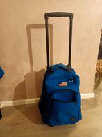 Rugtas reis trolley met uitschuifbare hendel/wieltjes, 30 cm of meer, Blauw, Ophalen of Verzenden, Zo goed als nieuw
