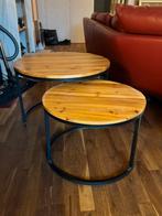 Set van 2 ronde salontafels, Ophalen, Minder dan 45 cm, Rond, 55 tot 75 cm