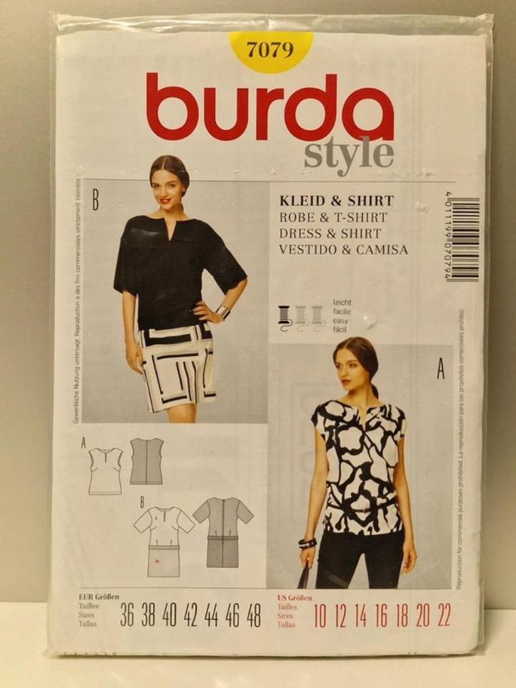Burda Style 7079 – Dress & Shirt naai Patroon, Hobby en Vrije tijd, Kledingpatronen, Vrouw, Burda, Ophalen of Verzenden