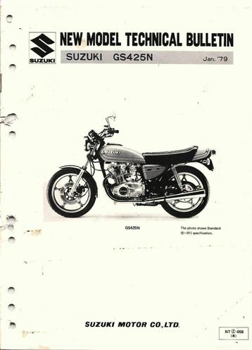 Suzuki GS425 N Technical bulletin 1979 (8002z) motor beschikbaar voor biedingen