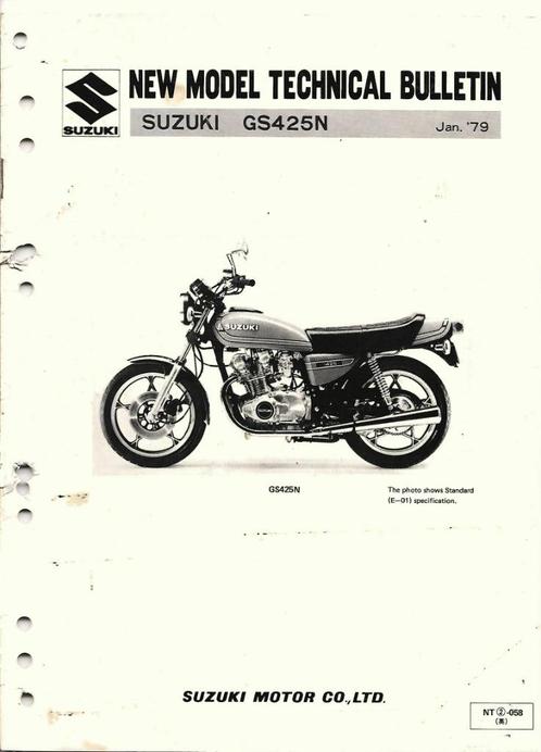 Suzuki GS425 N Technical bulletin 1979 (8002z) motor, Motoren, Handleidingen en Instructieboekjes, Suzuki, Verzenden