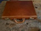 Vintage Perseo Leren Attache Koffer - Italiaans, Effen, Bruin, Ophalen of Verzenden, Nvt