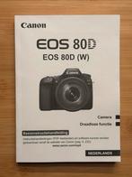 Canon EOS 80D Handleiding nederlandstalig, Ophalen of Verzenden