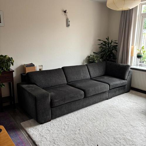Bankstel antraciet, Huis en Inrichting, Banken | Bankstellen, Zo goed als nieuw, Rechte bank, Driepersoons, 250 tot 300 cm, 75 tot 100 cm