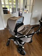 Bugaboo Fox 2 kinderwagen taupe met reiswieg en regenhoes, Gebruikt, Bugaboo, Verstelbare duwstang, Ophalen