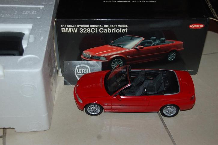 1:18 BMW 328CI CABRIO E46 red Kyosho diecast WRH, Hobby en Vrije tijd, Modelauto's | 1:18, Zo goed als nieuw, Auto, Kyosho, Verzenden