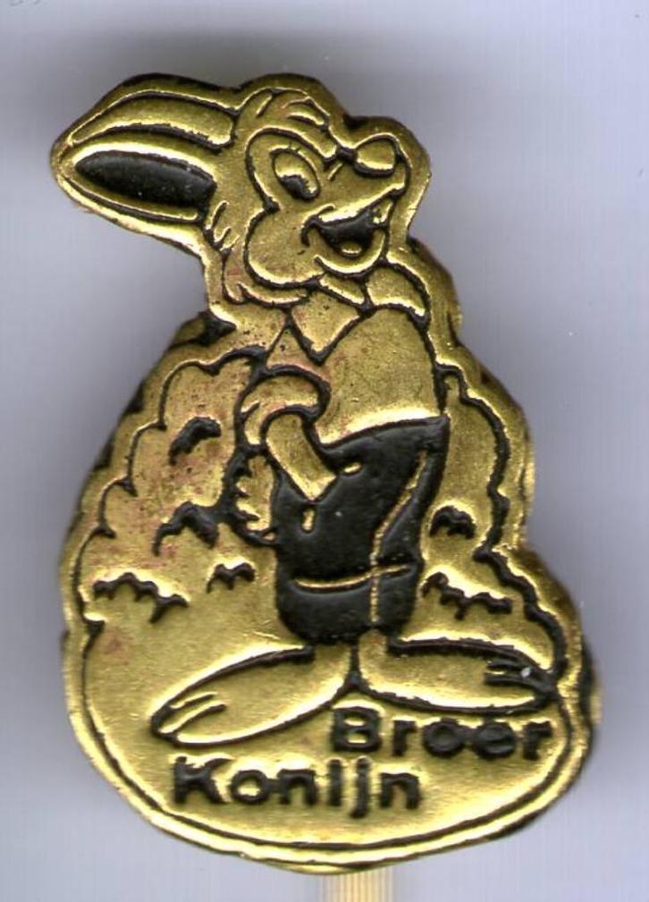 Broer Konijn zwart op koper strip speldjes ( R_073a ), Verzamelen, Speldjes, Pins en Buttons, Nieuw, Speldje of Pin, Figuurtje