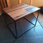 Salontafel boomstam hout staal en epoxy 54 x 68 x 54 cm, Ophalen, 100 tot 150 cm, 50 tot 100 cm, Zo goed als nieuw