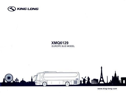 Folder King Long XMQ6129 (Chinese touringcar - ca.2013), Boeken, Auto's | Folders en Tijdschriften, Gelezen, Overige merken, Verzenden