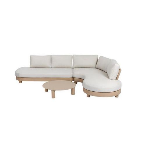 Karwei Loungeset Saar zand beige metaal nieuw met ophoging, Huis en Inrichting, Banken | Complete zithoeken, Zo goed als nieuw