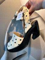 Jan Jansen slingback sandaaltje dots mt 40, Beige, Jan Jansen, Zo goed als nieuw, Sandalen of Muiltjes
