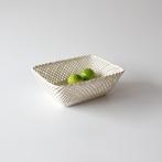 Vintage gevlochten aardewerk mandje wit, Ophalen of Verzenden, Zo goed als nieuw, Rond, Porselein of Keramiek