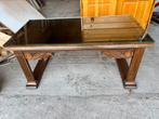 Oud houten bijzet / koffie tafel met glasplaat, Antiek en Kunst, Antiek | Meubels | Tafels, Ophalen