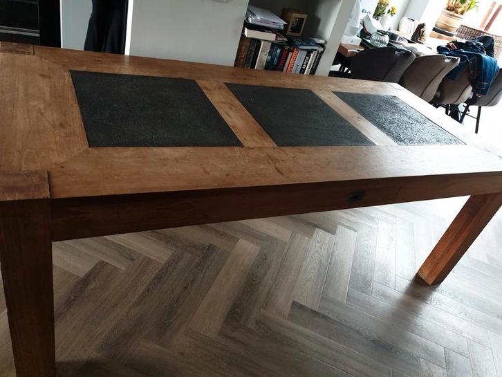 Prachtige teakhouten tafel, Huis en Inrichting, Tafels | Eettafels, Gebruikt, 50 tot 100 cm, 200 cm of meer, Rechthoekig, Teakhout