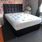 Elegante Bedframe met Knopen – Beschikbaar in Meerdere Maten, Verzenden, Wit, Dekbedovertrek, Nieuw