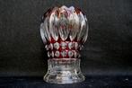Boheems glas - vaas - rood/helder kristal - Art Deco, Antiek en Kunst, Ophalen