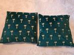 Groene Velvet Kussens met Gouden Dadelbomen, Huis en Inrichting, Woonaccessoires | Kussens, Ophalen of Verzenden, Nieuw, Groen