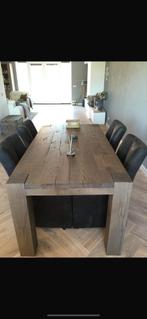 Massief eikenhouten tafel (hous of mayflower), 4 tot 6 stoelen, Ophalen of Verzenden, Zo goed als nieuw