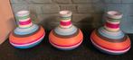Set van 3 gestreepte vazen, Huis en Inrichting, Woonaccessoires | Vazen, Overige kleuren, Aardewerk of Porselein, Ophalen of Verzenden