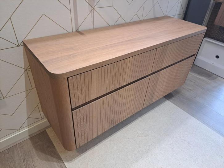 Son 2.0 Massief eiken houten badmeubel voor waskom 140cm, Huis en Inrichting, Badkamer | Badkamermeubels, Nieuw, Wastafelkast