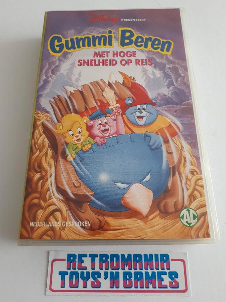 vhs disney - de gummiberen: met hoge snelheid op reis, Cd's en Dvd's, VHS | Kinderen en Jeugd, Zo goed als nieuw, Alle leeftijden