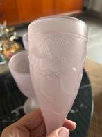 Vintage Franse IJscoupes - Roze Glas, Antiek en Kunst, Antiek | Glas en Kristal, Ophalen of Verzenden